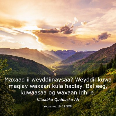 Picture 03 - Yooxanaa 18:21 SOM - Maxaad ii weyddiinaysaa? Weyddii kuwa maqlay - Bible Verse Picture