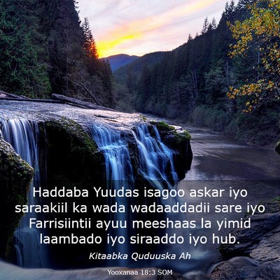 Picture 03 - Yooxanaa 18:3 SOM - Haddaba Yuudas isagoo askar iyo saraakiil ka wada - Bible Verse Picture