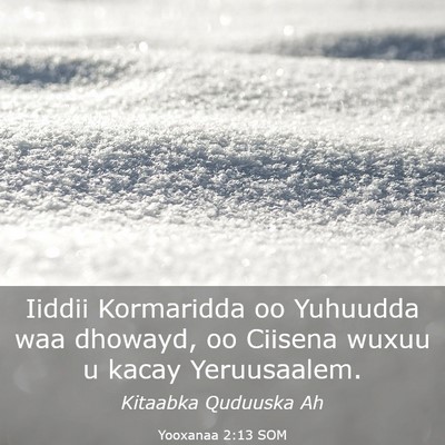 Picture 03 - Yooxanaa 2:13 SOM - Iiddii Kormaridda oo Yuhuudda waa dhowayd, oo - Bible Verse Picture