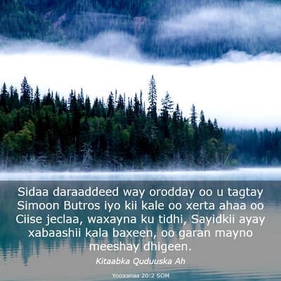 Picture 03 - Yooxanaa 20:2 SOM - Sidaa daraaddeed way orodday oo u tagtay Simoon - Bible Verse Picture