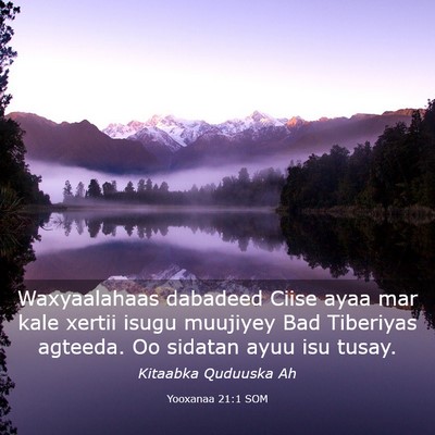 Picture 03 - Yooxanaa 21:1 SOM - Waxyaalahaas dabadeed Ciise ayaa mar kale xertii - Bible Verse Picture