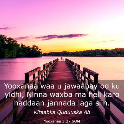 Picture 03 - Yooxanaa 3:27 SOM - Yooxanaa waa u jawaabay oo ku yidhi, Ninna waxba - Bible Verse Picture