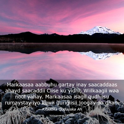 Picture 03 - Yooxanaa 4:53 SOM - Markaasaa aabbuhu gartay inay saacaddaas ahayd - Bible Verse Picture