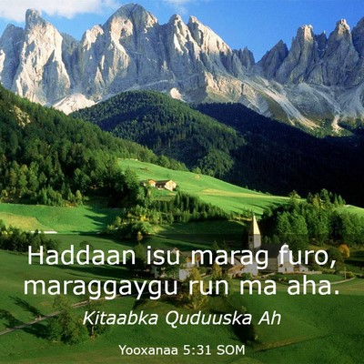 Picture 03 - Yooxanaa 5:31 SOM - Haddaan isu marag furo, maraggaygu run ma - Bible Verse Picture