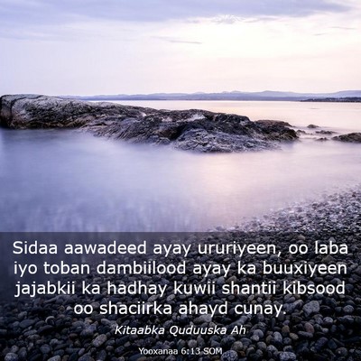 Picture 03 - Yooxanaa 6:13 SOM - Sidaa aawadeed ayay ururiyeen, oo laba iyo toban - Bible Verse Picture