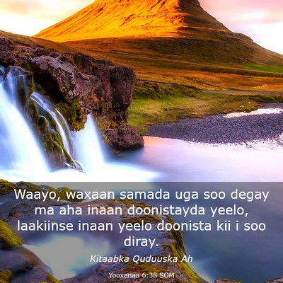 Picture 03 - Yooxanaa 6:38 SOM - Waayo, waxaan samada uga soo degay ma aha inaan - Bible Verse Picture