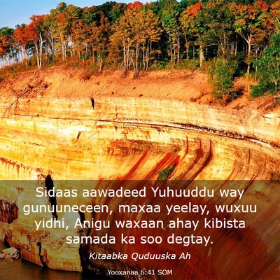 Picture 03 - Yooxanaa 6:41 SOM - Sidaas aawadeed Yuhuuddu way gunuuneceen, maxaa - Bible Verse Picture