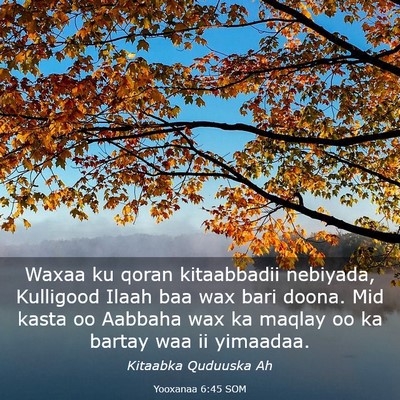 Picture 03 - Yooxanaa 6:45 SOM - Waxaa ku qoran kitaabbadii nebiyada, Kulligood - Bible Verse Picture