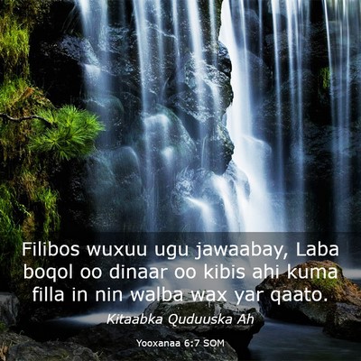 Picture 03 - Yooxanaa 6:7 SOM - Filibos wuxuu ugu jawaabay, Laba boqol oo dinaar - Bible Verse Picture