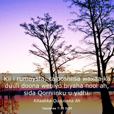 Picture 03 - Yooxanaa 7:38 SOM - Kii i rumaysta, calooshiisa waxaa ka duuli doona - Bible Verse Picture