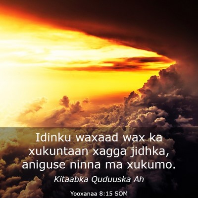 Picture 03 - Yooxanaa 8:15 SOM - Idinku waxaad wax ka xukuntaan xagga jidhka, - Bible Verse Picture
