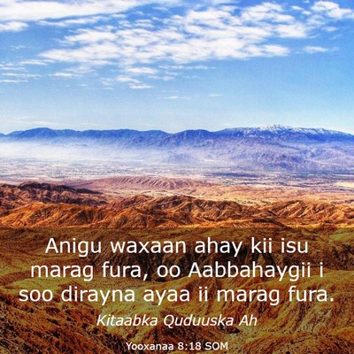 Picture 03 - Yooxanaa 8:18 SOM - Anigu waxaan ahay kii isu marag fura, oo - Bible Verse Picture