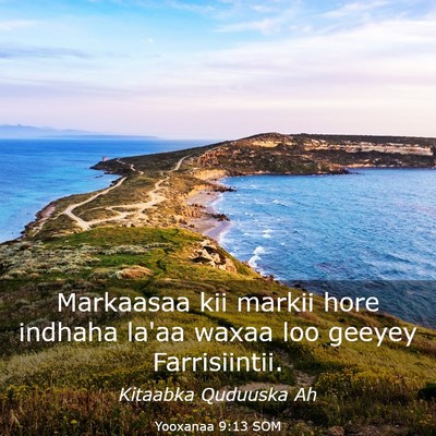 Picture 03 - Yooxanaa 9:13 SOM - Markaasaa kii markii hore indhaha la'aa waxaa loo - Bible Verse Picture