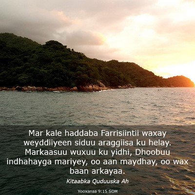 Picture 03 - Yooxanaa 9:15 SOM - Mar kale haddaba Farrisiintii waxay weyddiiyeen - Bible Verse Picture