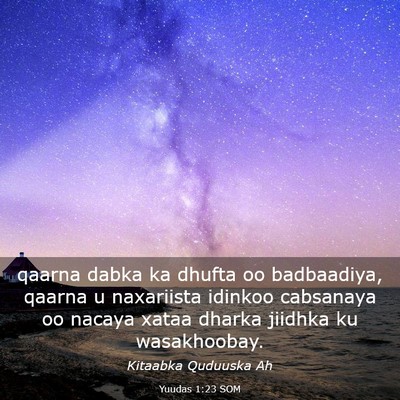 Picture 03 - Yuudas 1:23 SOM - qaarna dabka ka dhufta oo badbaadiya, qaarna u - Bible Verse Picture