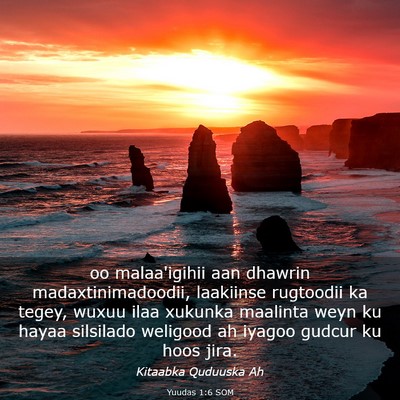 Picture 03 - Yuudas 1:6 SOM - oo malaa'igihii aan dhawrin madaxtinimadoodii, - Bible Verse Picture