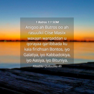 Picture 04 - 1 Butros 1:1 SOM - Anigoo ah Butros oo ah rasuulkii Ciise Masiix - Bible Verse Picture