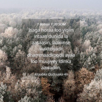 Picture 04 - 1 Butros 1:20 SOM - Isaga horaa loo yiqiin intaan dunida la aasaasin, - Bible Verse Picture
