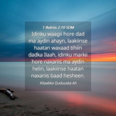 Picture 04 - 1 Butros 2:10 SOM - Idinku waagii hore dad ma aydin ahayn, laakiinse - Bible Verse Picture