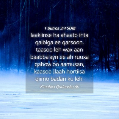 Picture 04 - 1 Butros 3:4 SOM - laakiinse ha ahaato inta qalbiga ee qarsoon, - Bible Verse Picture