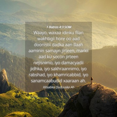Picture 04 - 1 Butros 4:3 SOM - Waayo, waxaa idinku filan wakhtigii hore oo aad - Bible Verse Picture