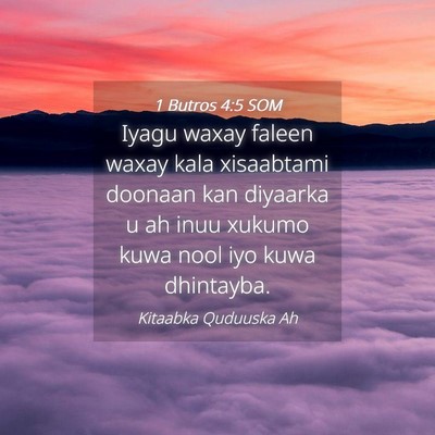 Picture 04 - 1 Butros 4:5 SOM - Iyagu waxay faleen waxay kala xisaabtami doonaan - Bible Verse Picture