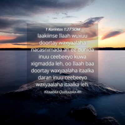 Picture 04 - 1 Korintos 1:27 SOM - laakiinse Ilaah wuxuu doortay waxyaalaha - Bible Verse Picture