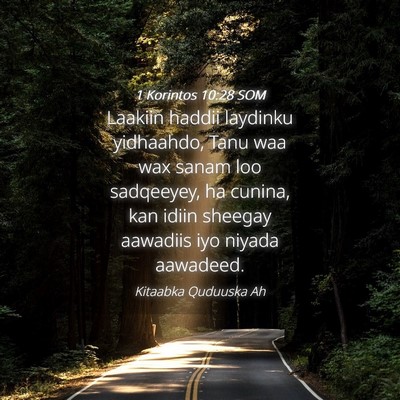 Picture 04 - 1 Korintos 10:28 SOM - Laakiin haddii laydinku yidhaahdo, Tanu waa wax - Bible Verse Picture