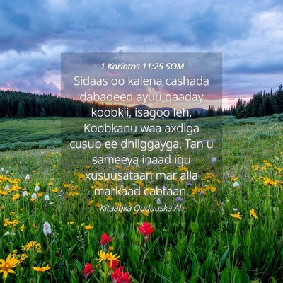 Picture 04 - 1 Korintos 11:25 SOM - Sidaas oo kalena cashada dabadeed ayuu qaaday - Bible Verse Picture