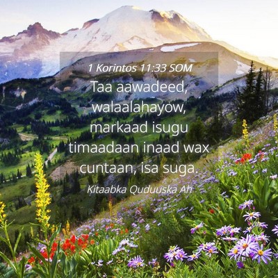 Picture 04 - 1 Korintos 11:33 SOM - Taa aawadeed, walaalahayow, markaad isugu - Bible Verse Picture