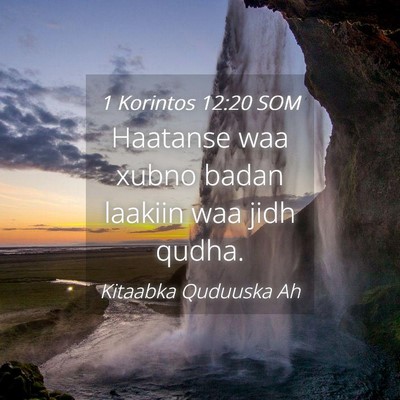 Picture 04 - 1 Korintos 12:20 SOM - Haatanse waa xubno badan laakiin waa jidh - Bible Verse Picture