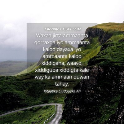 Picture 04 - 1 Korintos 15:41 SOM - Waxaa jirta ammaanta qorraxda iyo ammaanta kaloo - Bible Verse Picture