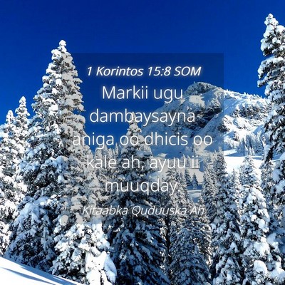 Picture 04 - 1 Korintos 15:8 SOM - Markii ugu dambaysayna aniga oo dhicis oo kale - Bible Verse Picture