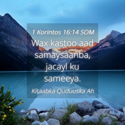 Picture 04 - 1 Korintos 16:14 SOM - Wax kastoo aad samaysaanba, jacayl ku - Bible Verse Picture