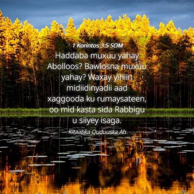 Picture 04 - 1 Korintos 3:5 SOM - Haddaba muxuu yahay Abolloos? Bawlosna muxuu - Bible Verse Picture