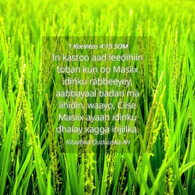 Picture 04 - 1 Korintos 4:15 SOM - In kastoo aad leedihiin toban kun oo Masiix - Bible Verse Picture