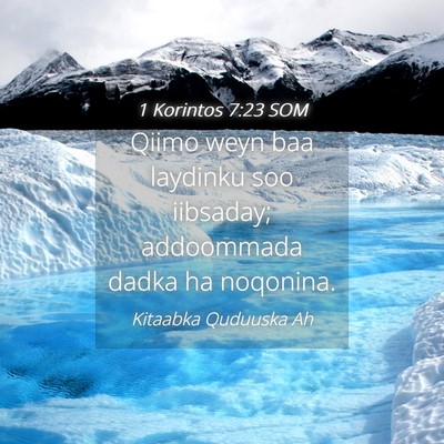 Picture 04 - 1 Korintos 7:23 SOM - Qiimo weyn baa laydinku soo iibsaday; addoommada - Bible Verse Picture