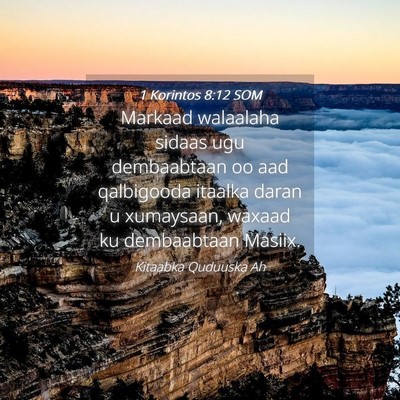 Picture 04 - 1 Korintos 8:12 SOM - Markaad walaalaha sidaas ugu dembaabtaan oo aad - Bible Verse Picture
