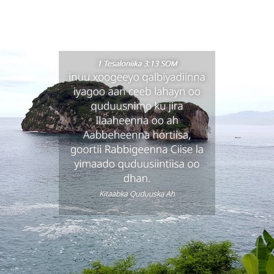 Picture 04 - 1 Tesaloniika 3:13 SOM - inuu xoogeeyo qalbiyadiinna iyagoo aan ceeb - Bible Verse Picture
