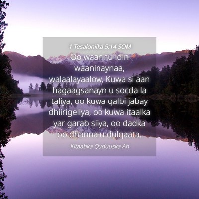 Picture 04 - 1 Tesaloniika 5:14 SOM - Oo waannu idin waaninaynaa, walaalayaalow, Kuwa - Bible Verse Picture