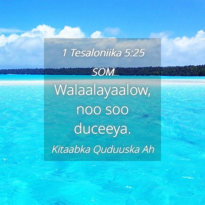 Picture 04 - 1 Tesaloniika 5:25 SOM - Walaalayaalow, noo soo - Bible Verse Picture