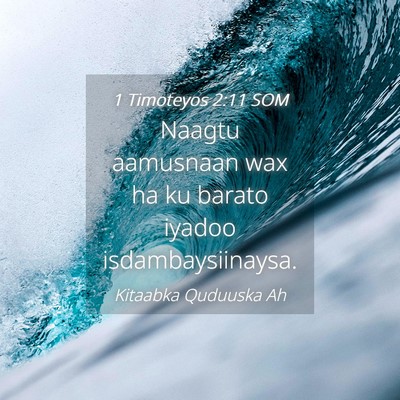 Picture 04 - 1 Timoteyos 2:11 SOM - Naagtu aamusnaan wax ha ku barato iyadoo - Bible Verse Picture