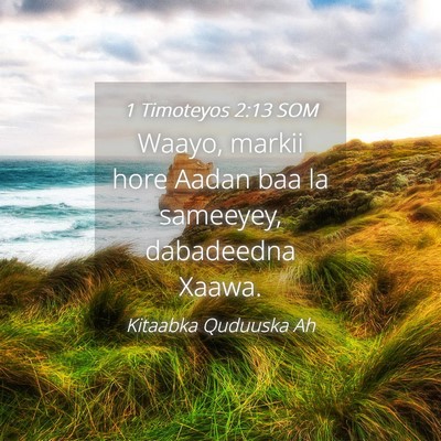 Picture 04 - 1 Timoteyos 2:13 SOM - Waayo, markii hore Aadan baa la sameeyey, - Bible Verse Picture