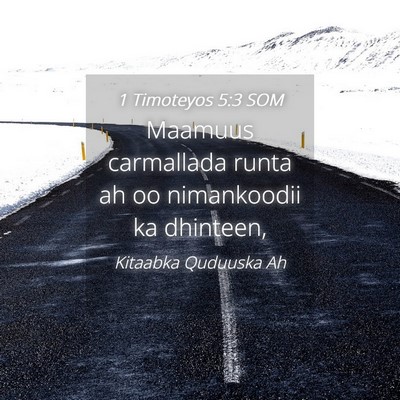Picture 04 - 1 Timoteyos 5:3 SOM - Maamuus carmallada runta ah oo nimankoodii ka - Bible Verse Picture