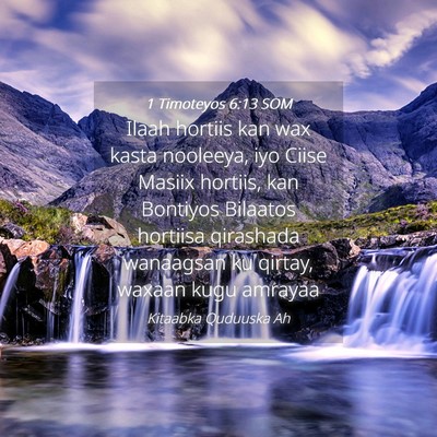 Picture 04 - 1 Timoteyos 6:13 SOM - Ilaah hortiis kan wax kasta nooleeya, iyo Ciise - Bible Verse Picture
