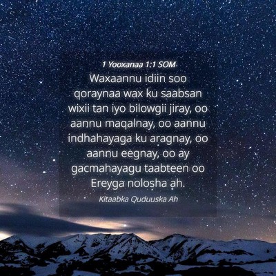 Picture 04 - 1 Yooxanaa 1:1 SOM - Waxaannu idiin soo qoraynaa wax ku saabsan wixii - Bible Verse Picture