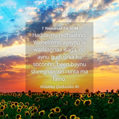 Picture 04 - 1 Yooxanaa 1:6 SOM - Haddaynu nidhaahno, Wehelnimo ayaynu la wadaagnaa - Bible Verse Picture