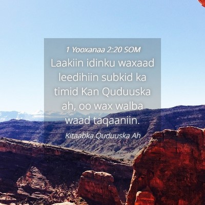 Picture 04 - 1 Yooxanaa 2:20 SOM - Laakiin idinku waxaad leedihiin subkid ka timid - Bible Verse Picture
