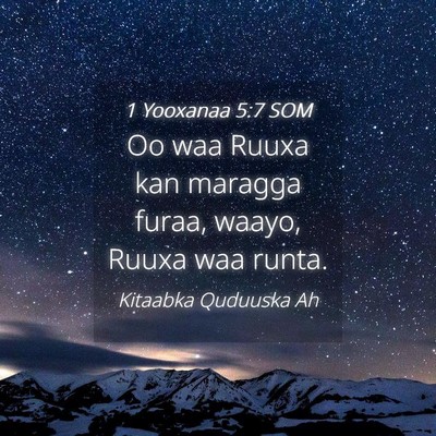 Picture 04 - 1 Yooxanaa 5:7 SOM - Oo waa Ruuxa kan maragga furaa, waayo, Ruuxa waa - Bible Verse Picture