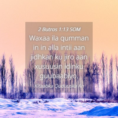 Picture 04 - 2 Butros 1:13 SOM - Waxaa ila qumman in in alla intii aan jidhkan ku - Bible Verse Picture